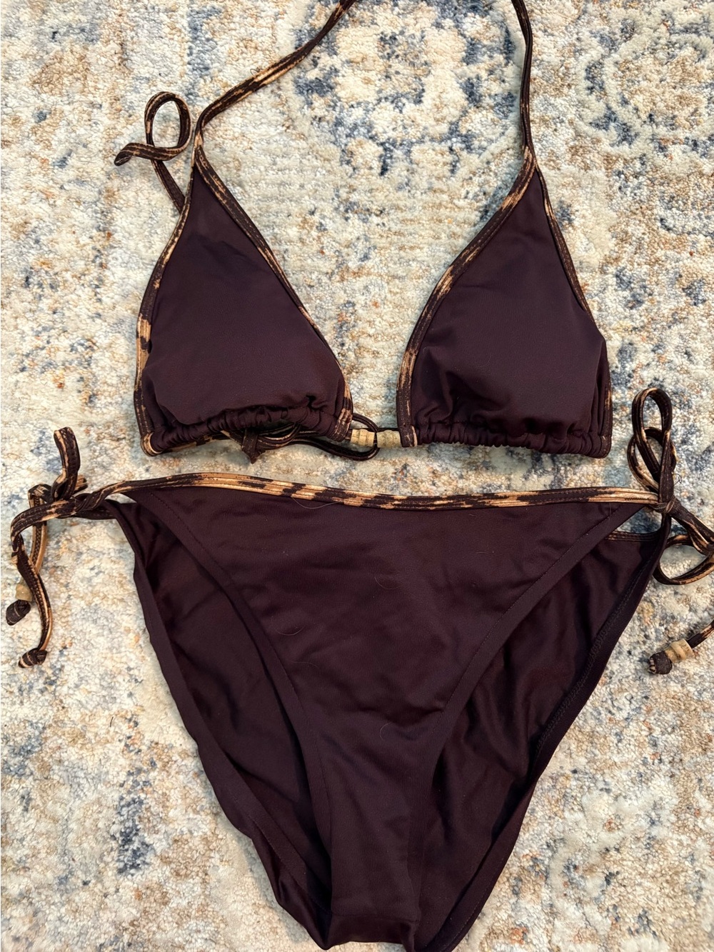 Mossimo Supply Co. Dark Brown Triangle String Bikini